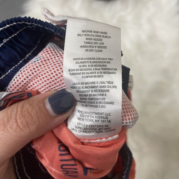 NAUTICA Boys Shorts Size 12 Months Red Sailboats Navy Summer Vacation Nautical - Picture 7 of 8